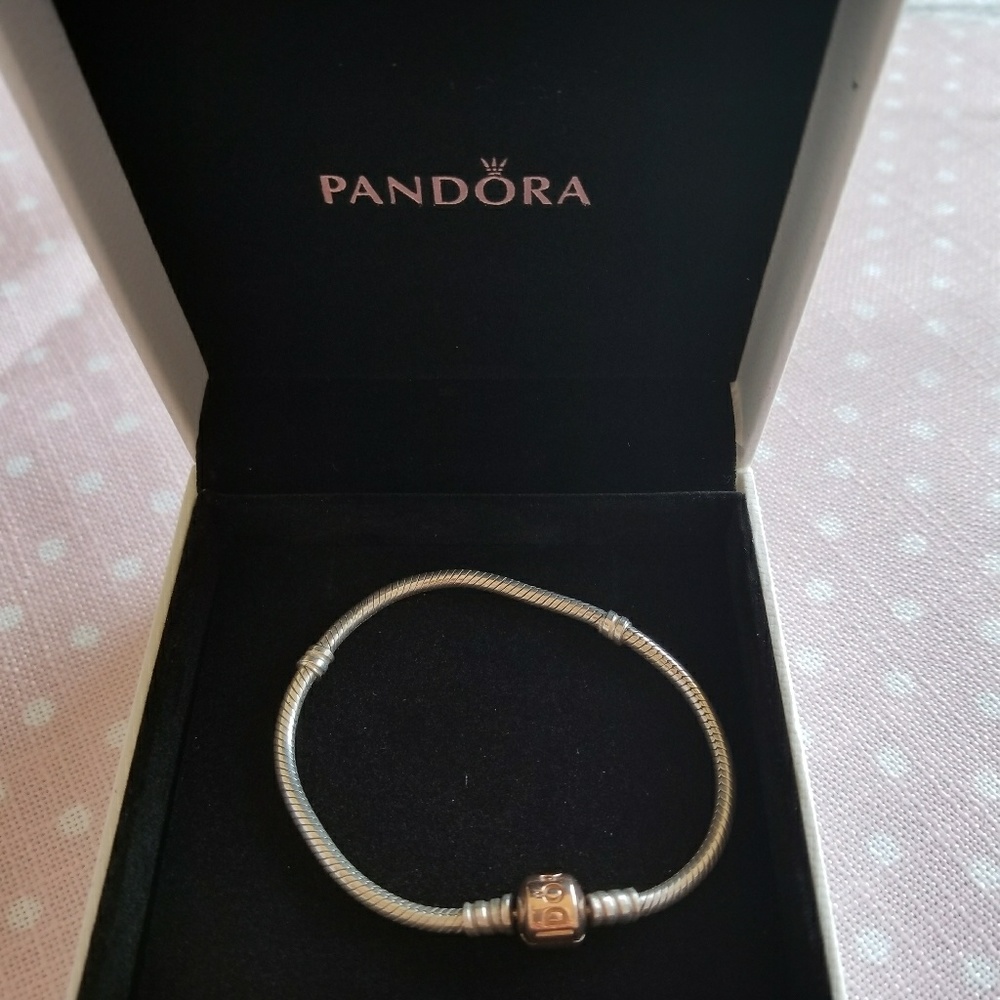 Pandora Rose and Sterling Silver Bracelet.